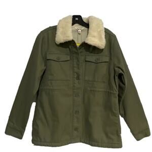 Hang Ten Women's Utility Jacket Plush Collar Green Size Small NWT
